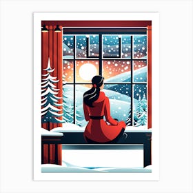 Christmas Window 9 vector art Art Print