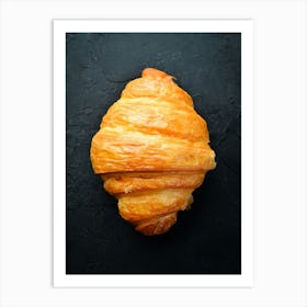 Croissant — Food kitchen poster/blackboard, photo art Art Print