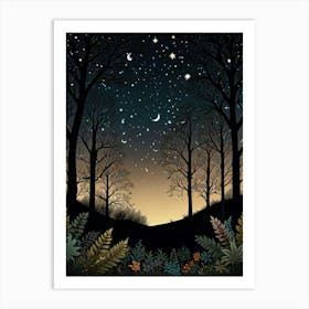 Night In The Forest Style William Morris 8 Art Print