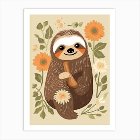 Baby Animal Illustration  Sloth 1 Art Print