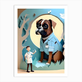 Boxer Dog-Reimagined 5 Art Print