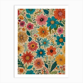 Floral Wallpaper 1 Art Print