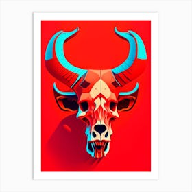 Animal Skull Red Pop Art Art Print