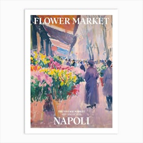 Vintage Flower Market Painting Napoli 3 Art Print