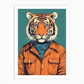 Tiger Illustrations Wearing A Hoodie 6 Art Print