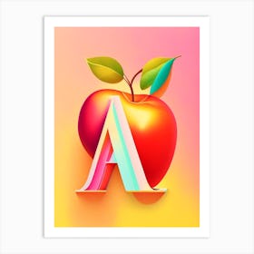 A  Apple, Letter, Alphabet Pop Art Matisse Art Print