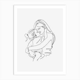 Mother Hugging Her Child Mothers day Art Print