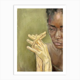 Gold hands Art Print