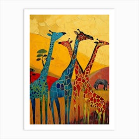 Abstract Geometric Giraffes 2 Art Print