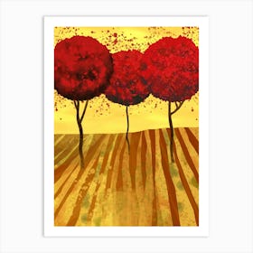 Red Trees Art Print