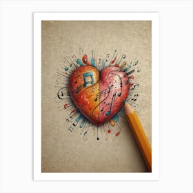 Heart Of Music 14 Art Print