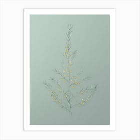 Vintage Sea Asparagus Botanical Art on Mint Green n.0424 Art Print