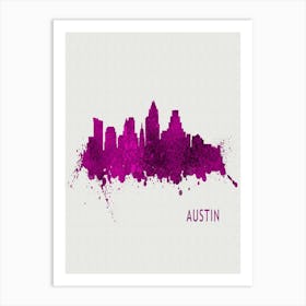 Austin Texas City Purple Art Print