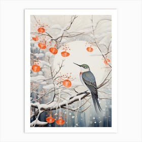 Winter Bird Painting Hummingbird 2 Art Print