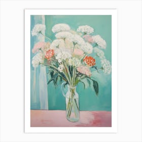 A Vase With Queen Anne S Lace, Flower Bouquet 1 Art Print