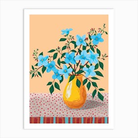 Blue Flowers In A Vase 15 Art Print