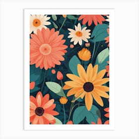 Floral Seamless Pattern Art Print