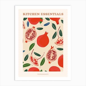 Pomegranate Fruit Pattern Poster 1 Art Print