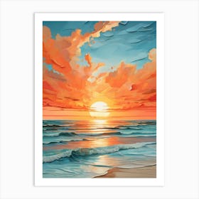 Sunset On The Beach 36 Art Print