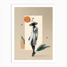 Woman In Hat Art Print