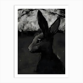 Black And White Hare Art Print