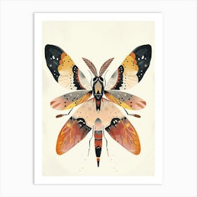 Colourful Insect Illustration Firefly 16 Art Print