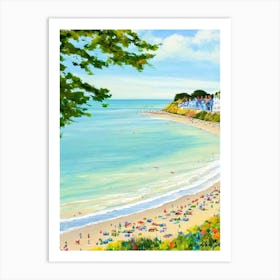 Shanklin Beach, Isle Of Wight Contemporary Illustration   Art Print