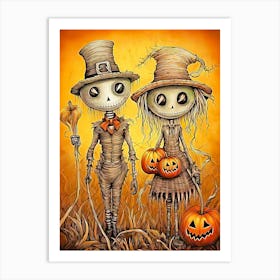 Skeleton Couple Art Print