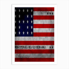 Bikini Atoll Flag Texture Art Print