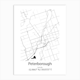 Peterborough,Canada Minimalist Map Art Print