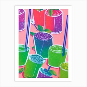 Honeydew Risograph Retro Poster Fruit Art Print