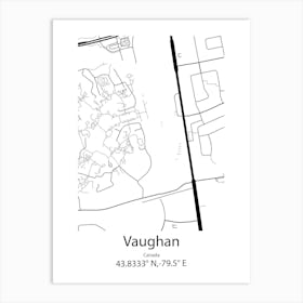 Vaughan,Canada Minimalist Map Art Print