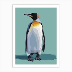 King Penguin Dunedin Taiaroa Head Minimalist Illustration 2 Art Print