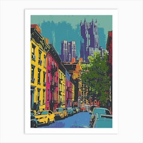 St George New York Colourful Silkscreen Illustration 3 Art Print