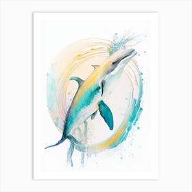 Spinner Dolphin Storybook Watercolour  (4) Art Print