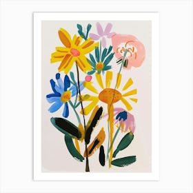 Painted Florals Asters 4 Art Print