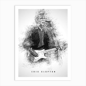 Eric Clapton Guitarist Sketch Art Print