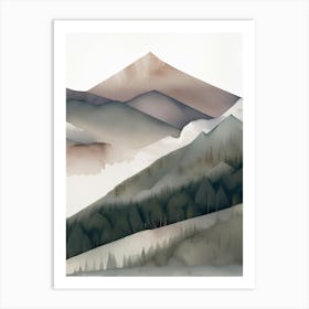 Watercolor Mountains Art Print