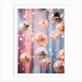 Disco Balls, Pink Colors, Preppy Aesthetic, Trendy 1 Art Print