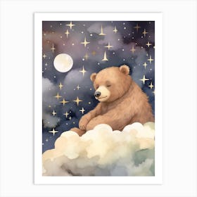 Sleeping Baby Brown Bear 2 Art Print