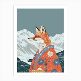 Fox In Kimono 3 Art Print