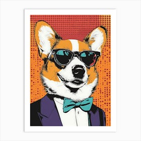 Corgi In A Suit 2 Art Print