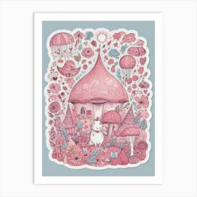 Pink Fairy House Art Print