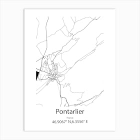 Pontarlier,France Minimalist Map Art Print