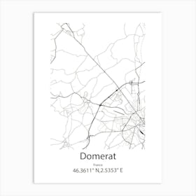 Domerat,France Minimalist Map Art Print