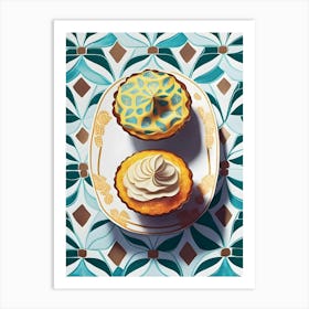 Dessert Cupcake Wall Art For Kitchen Art Print