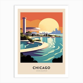 Shedd Aquarium Chicago Travel Poster Art Print