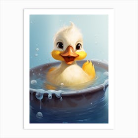 Cartoon Duckling In The Bath 2 Art Print