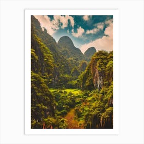 Ao Phang Nga National Park 2 Thailand Vintage Poster Art Print