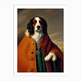Welsh Springer Spaniel Renaissance Portrait Oil Painting Art Print
